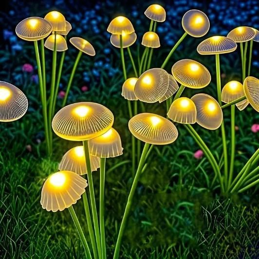 Solar LED Jellyfish Mushroom Lights Landscape Lights